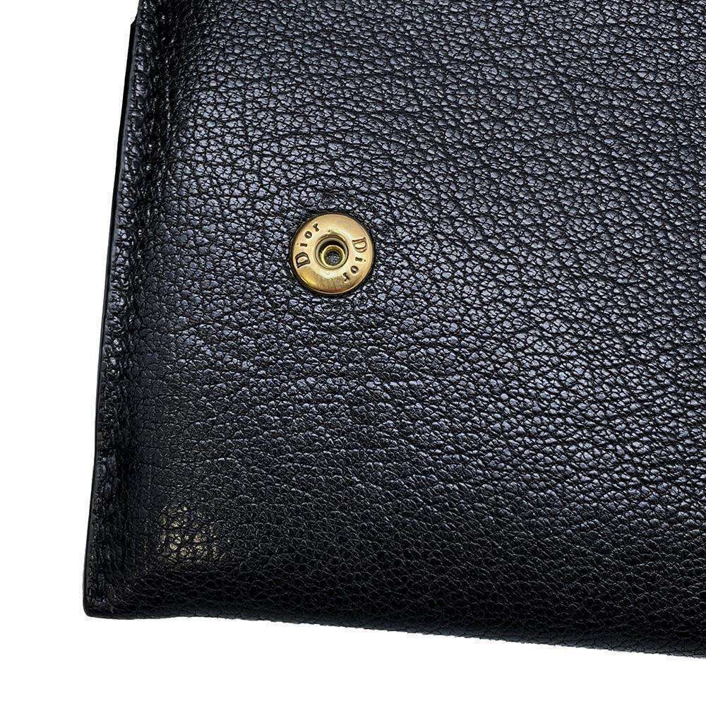 Christian Dior Chain Wallet Saddle Long Leather Black - Picture 12 of 14